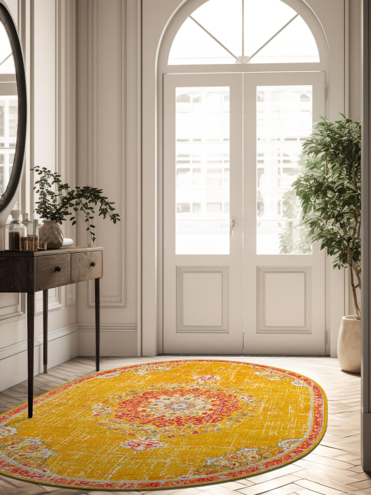 Gold 4' 1 x 6' 1 Penrose Oval Area Rug