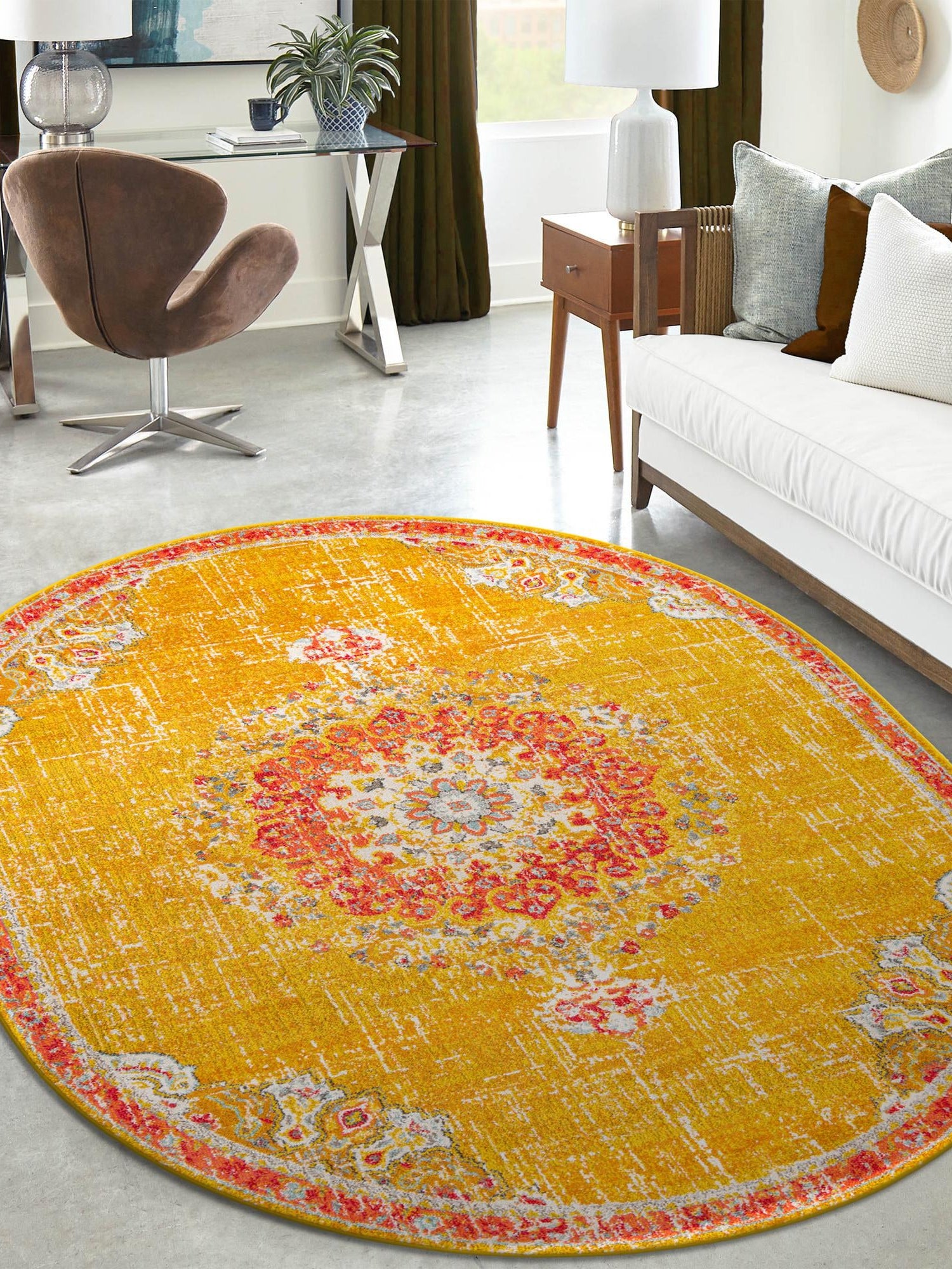 Gold 4' 1 x 6' 1 Penrose Oval Area Rug