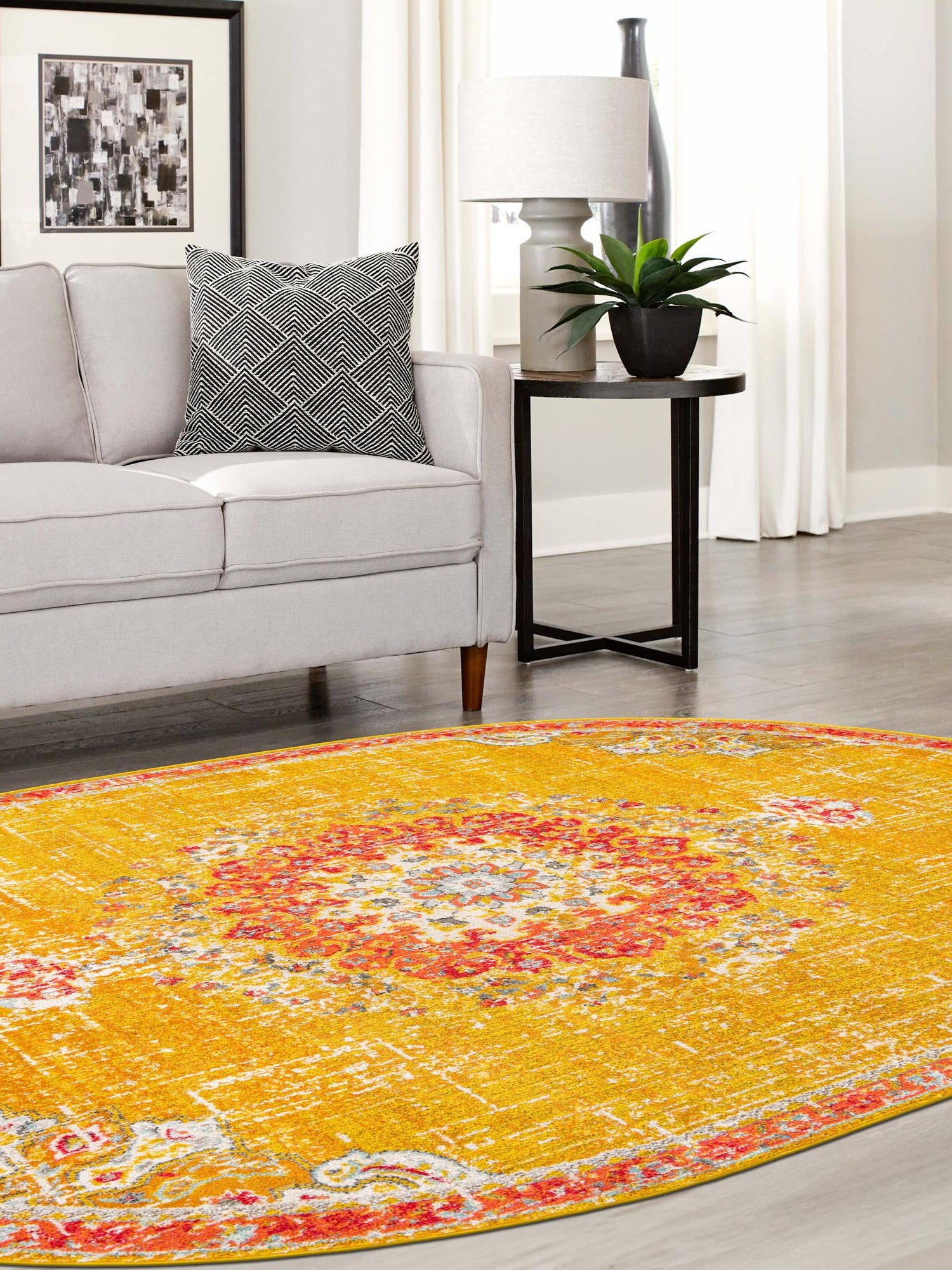 Gold 4' 1 x 6' 1 Penrose Oval Area Rug