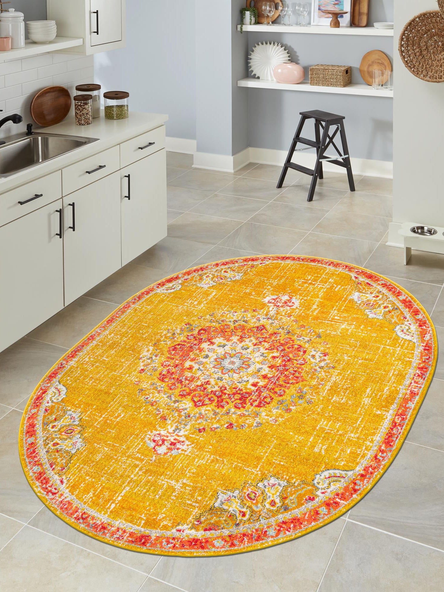 Gold 3' 1 x 5' 3 Penrose Oval Area Rug
