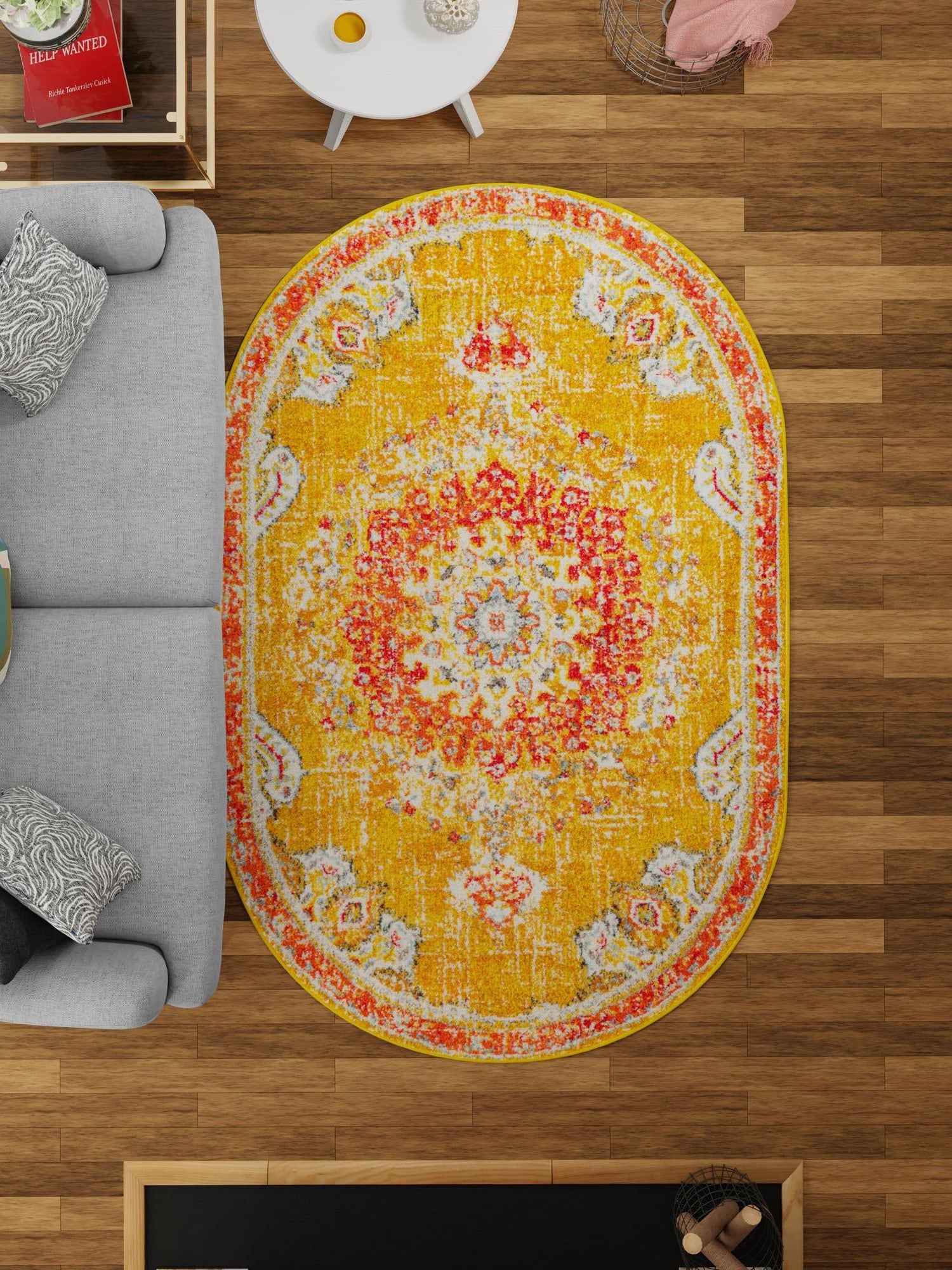 Gold 3' 1 x 5' 3 Penrose Oval Area Rug