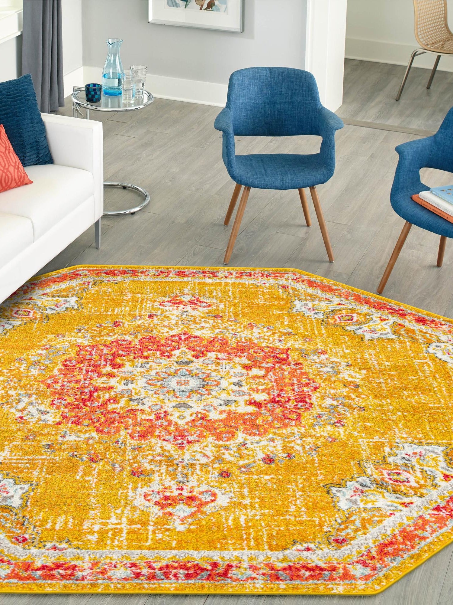 Gold 6' 1 x 6' 1 Penrose Octagon Area Rug