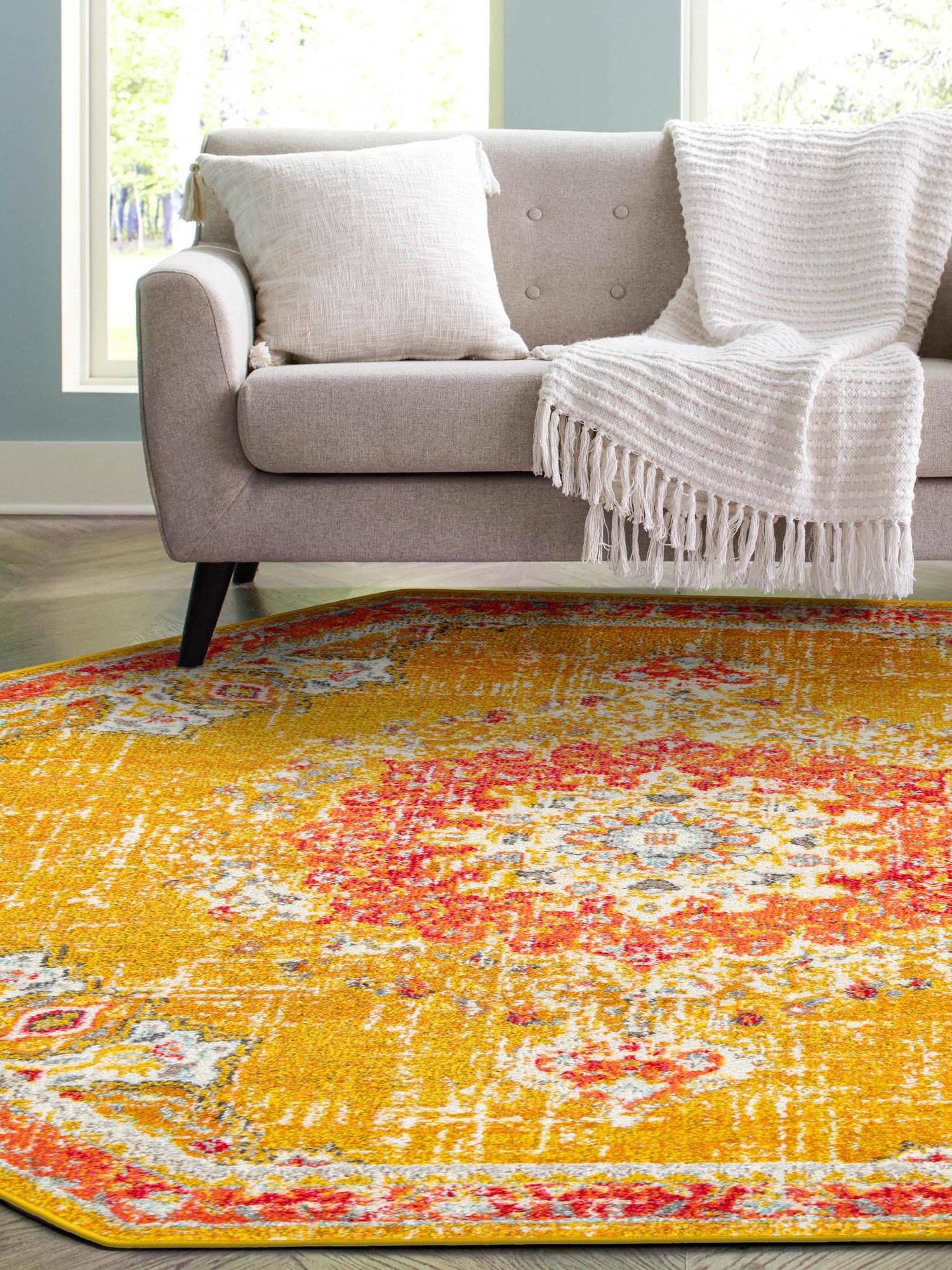 Gold 6' 1 x 6' 1 Penrose Octagon Area Rug