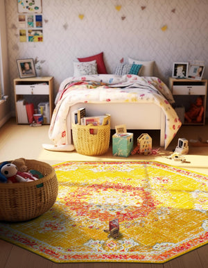 Gold 7' 10 x 7' 10 Penrose Octagon Area Rug