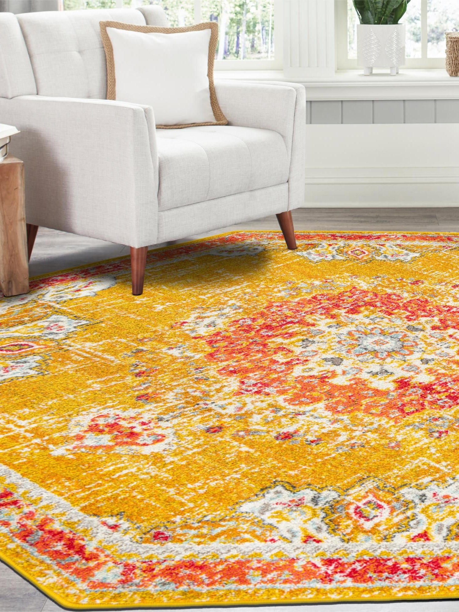 Gold 6' 1 x 6' 1 Penrose Octagon Area Rug