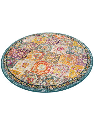Multicolor 5' 3 x 5' 3 Penrose Round Area Rug