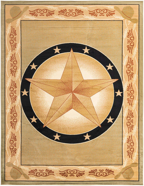 Green 9' x 12' Pioneer Rectangle Area Rug