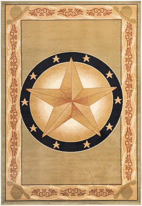 Green 6' 1 x 9' Pioneer Rectangle Area Rug