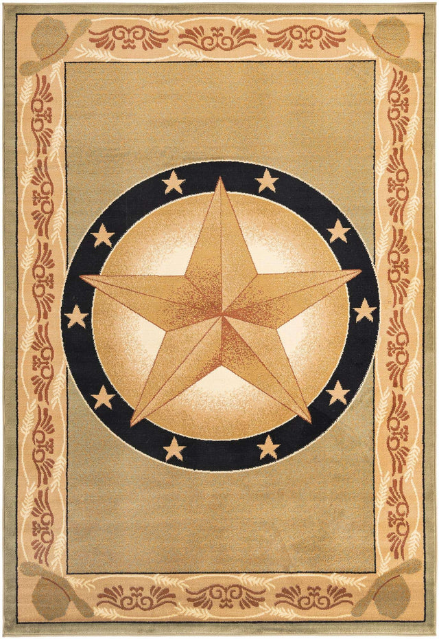 Green 6' 1 x 9' Pioneer Rectangle Area Rug