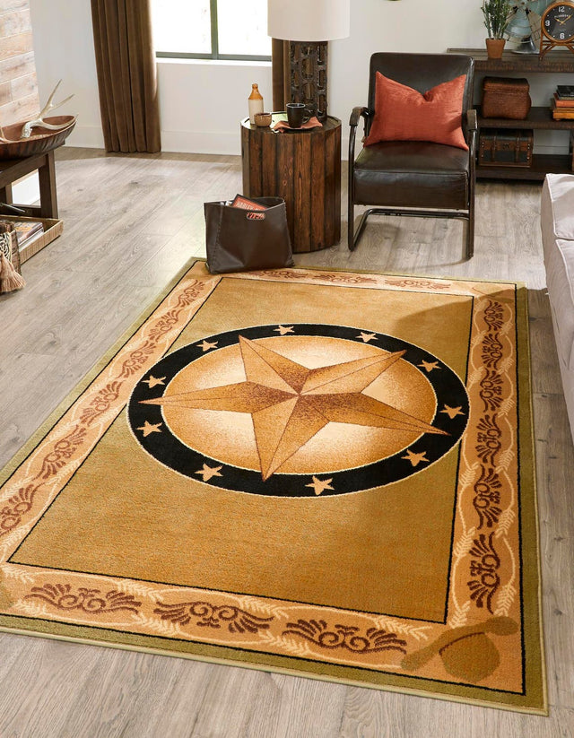 Green 9' x 12' Pioneer Rectangle Area Rug