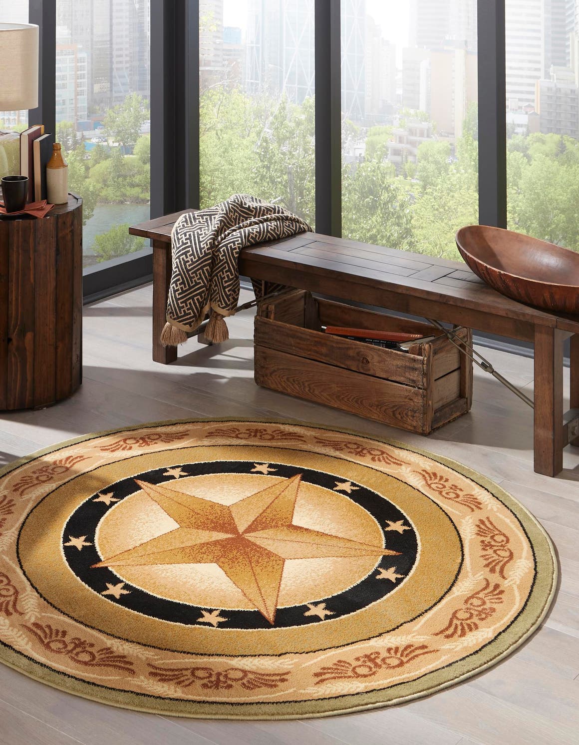 Green 7' 10 x 7' 10 Pioneer Round Area Rug