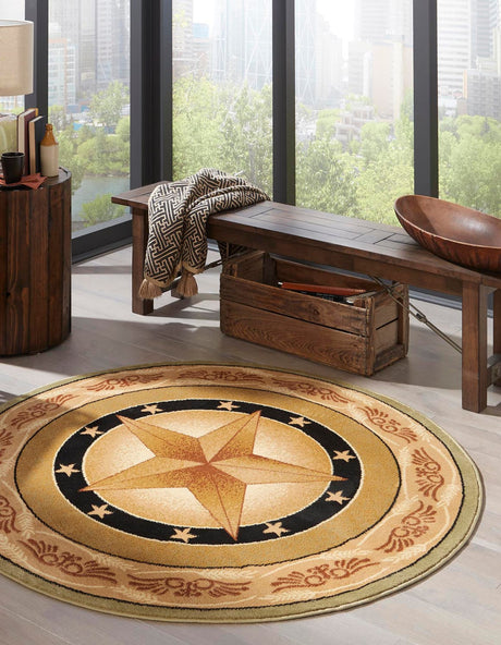 Green 7' 10 x 7' 10 Pioneer Round Area Rug