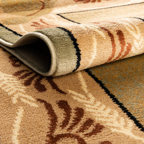 Green 4' 1 x 4' 1 Pioneer Round Area Rug Classic Southwestern Motif Durable Stain Resistant Easy Clean Carpet for Traditional Interior Decor for Sale at Rug Engine