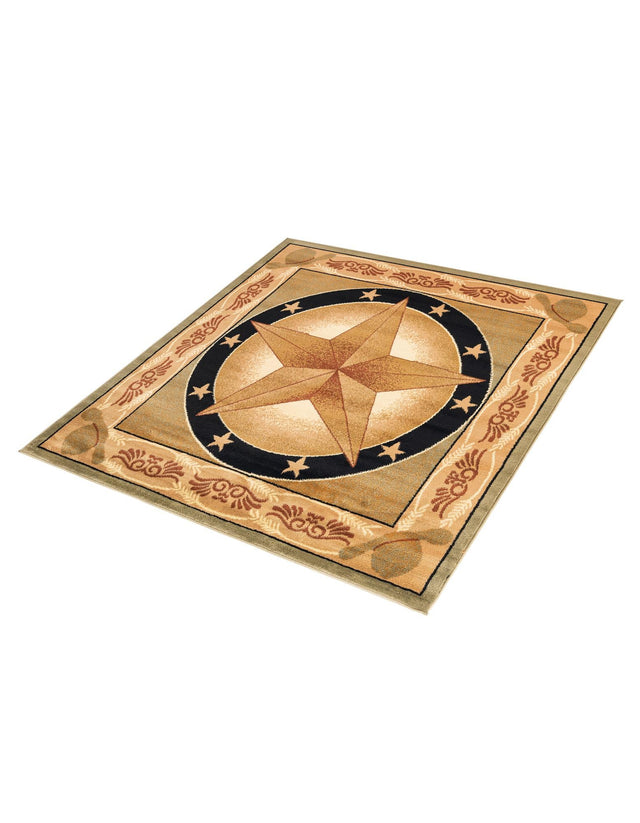 Green 5' 3 x 5' 3 Pioneer Square Area Rug