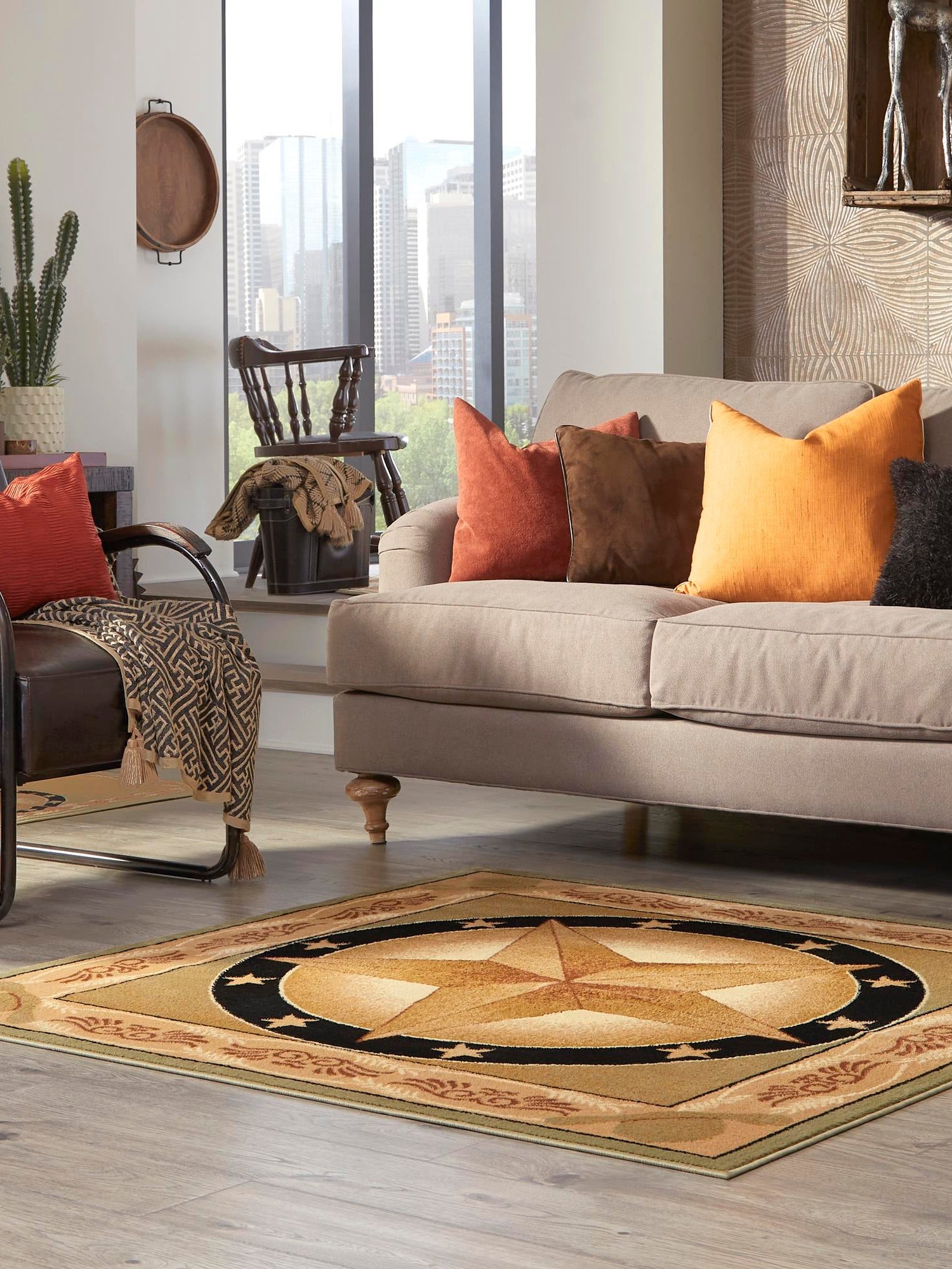 Green 5' 3 x 5' 3 Pioneer Square Area Rug