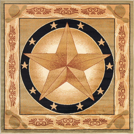 Green 5' 3 x 5' 3 Pioneer Square Area Rug