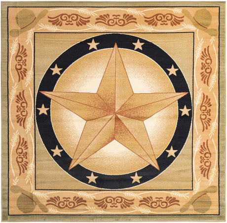 Green 7' 10 x 7' 10 Pioneer Square Area Rug