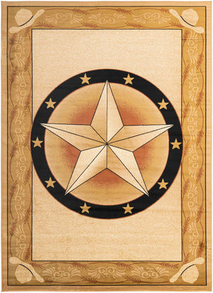 Ivory Brown 10' x 14' 1 Pioneer Rectangle Area Rug