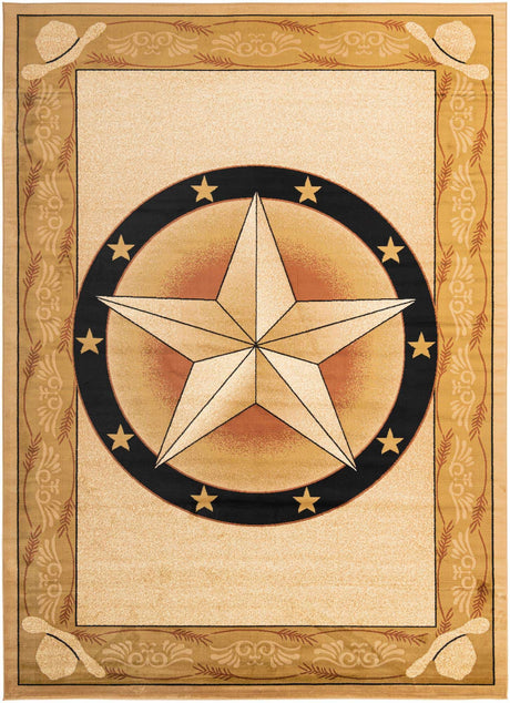 Ivory Brown 10' x 14' 1 Pioneer Rectangle Area Rug