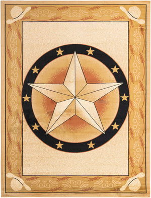 Ivory Brown 9' x 12' Pioneer Rectangle Area Rug