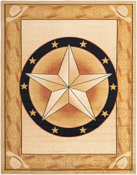 Ivory Brown 7' 10 x 10' Pioneer Rectangle Area Rug