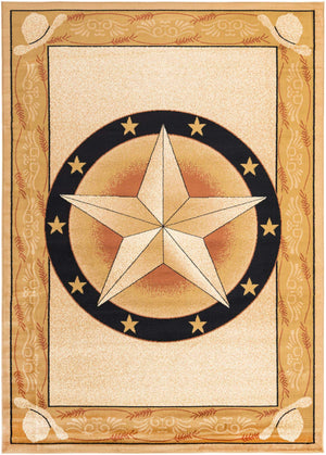 Ivory Brown 7' 1 x 10' Pioneer Rectangle Area Rug