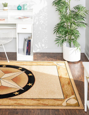 Ivory Brown 7' 10 x 10' Pioneer Rectangle Area Rug