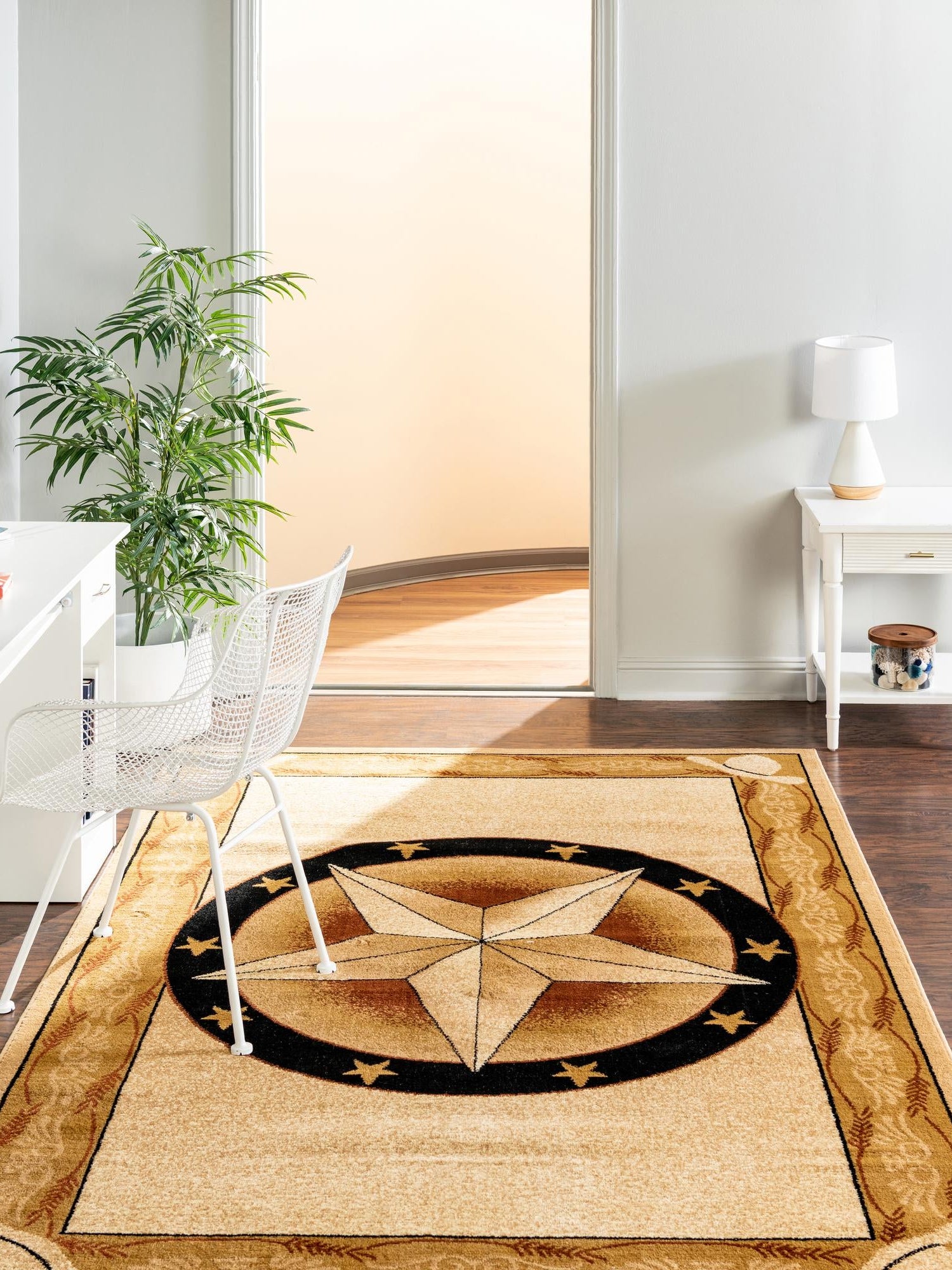 Ivory Brown 9' x 12' Pioneer Rectangle Area Rug