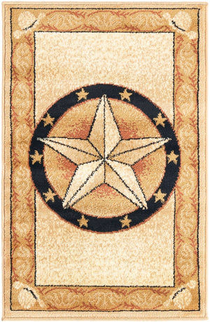 Ivory Brown 2' x 3' 1 Pioneer Rectangle Area Rug