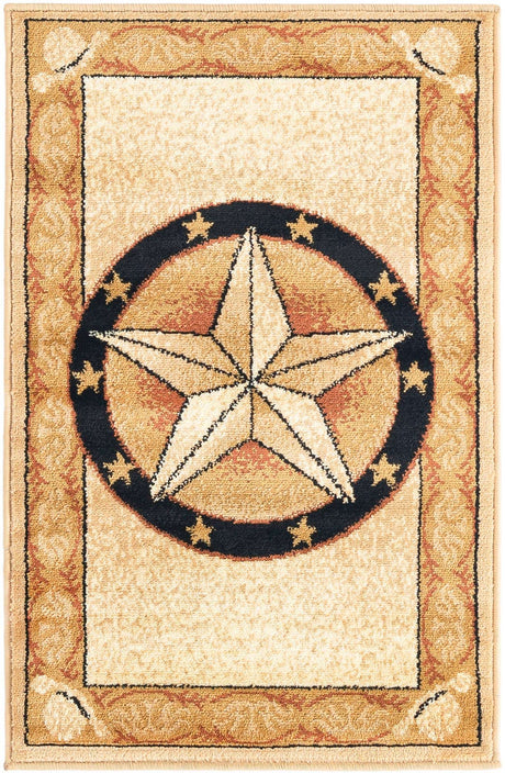 Ivory Brown 2' x 3' 1 Pioneer Rectangle Area Rug