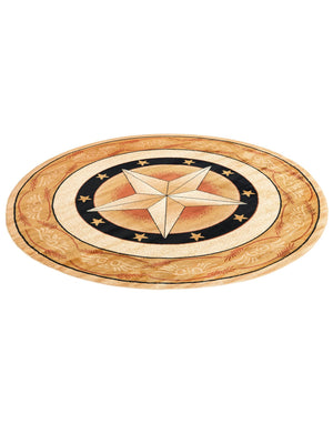 Ivory Brown 7' 10 x 7' 10 Pioneer Round Area Rug