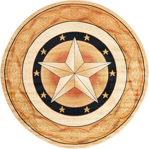 Ivory Brown 7' 10 x 7' 10 Pioneer Round Area Rug