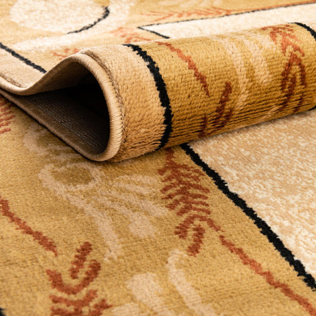Ivory Brown 4' 1 x 4' 1 Pioneer Round Area Rug Classic Southwestern Motif Durable Stain Resistant Easy Clean Carpet for Traditional Interior Decor for Sale at Rug Engine
