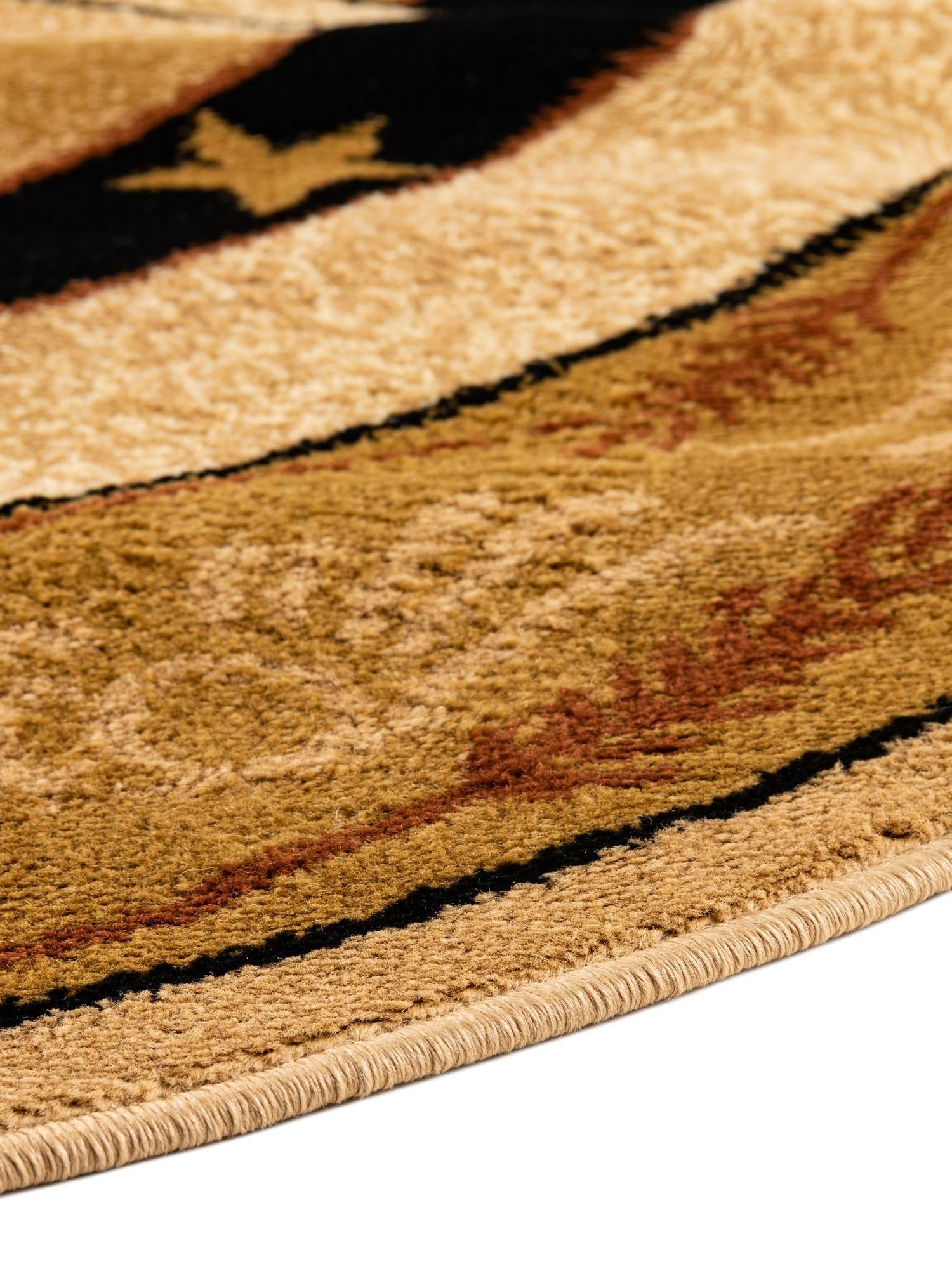 Ivory Brown 4' 1 x 4' 1 Pioneer Round Area Rug