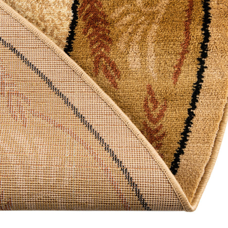Ivory Brown 5' 3 x 5' 3 Pioneer Round Area Rug Classic Southwestern Motif Durable Stain Resistant Easy Clean Carpet for Traditional Interior Decor for Sale at Rug Engine