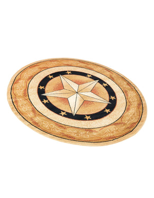 Ivory Brown 5' 3 x 5' 3 Pioneer Round Area Rug