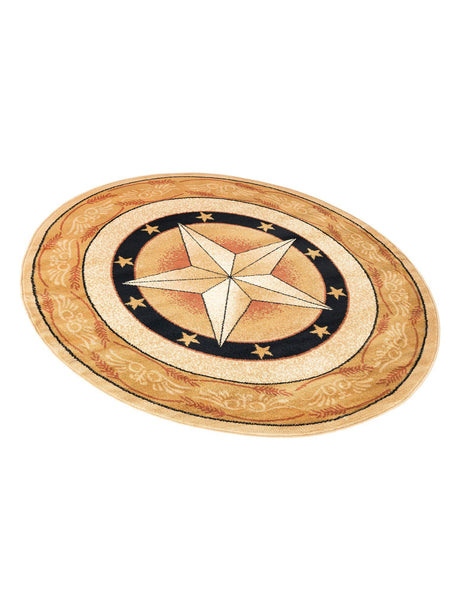 Ivory Brown 5' 3 x 5' 3 Pioneer Round Area Rug