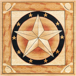 Ivory Brown 5' 3 x 5' 3 Pioneer Square Area Rug