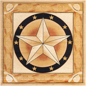 Ivory Brown 7' 10 x 7' 10 Pioneer Square Area Rug