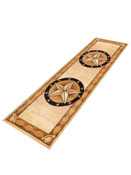Ivory Brown 2' x 6' 1 Pioneer Runner Area Rug Classic Southwestern Motif Durable Stain Resistant Easy Clean Carpet for Traditional Interior Decor for Sale at Rug Engine