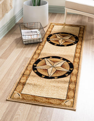 Ivory Brown 2' 11 x 12' Pioneer Runner Area Rug