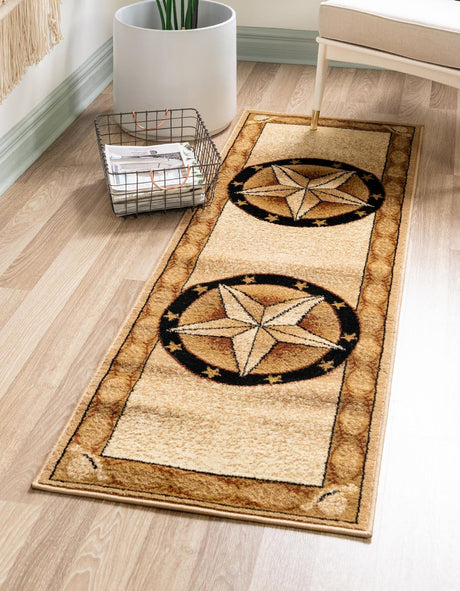 Ivory Brown 2' 11 x 12' Pioneer Runner Area Rug