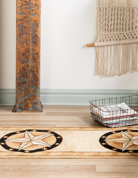 Ivory Brown 2' 11 x 12' Pioneer Runner Area Rug Classic Southwestern Motif Durable Stain Resistant Easy Clean Carpet for Traditional Interior Decor for Sale at Rug Engine