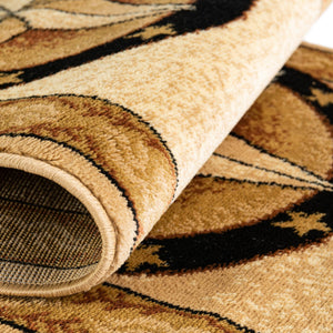 Ivory Brown 2' x 8' Pioneer Runner Area Rug