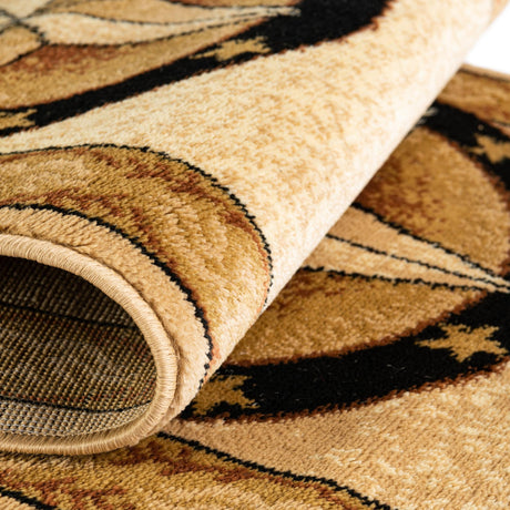 Ivory Brown 2' x 8' Pioneer Runner Area Rug Classic Southwestern Motif Durable Stain Resistant Easy Clean Carpet for Traditional Interior Decor for Sale at Rug Engine