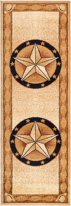 Ivory Brown 2' x 6' 1 Pioneer Runner Area Rug