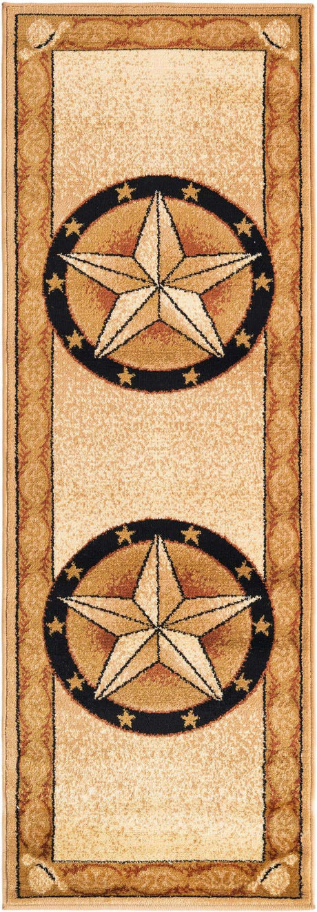 Ivory Brown 2' x 6' 1 Pioneer Runner Area Rug