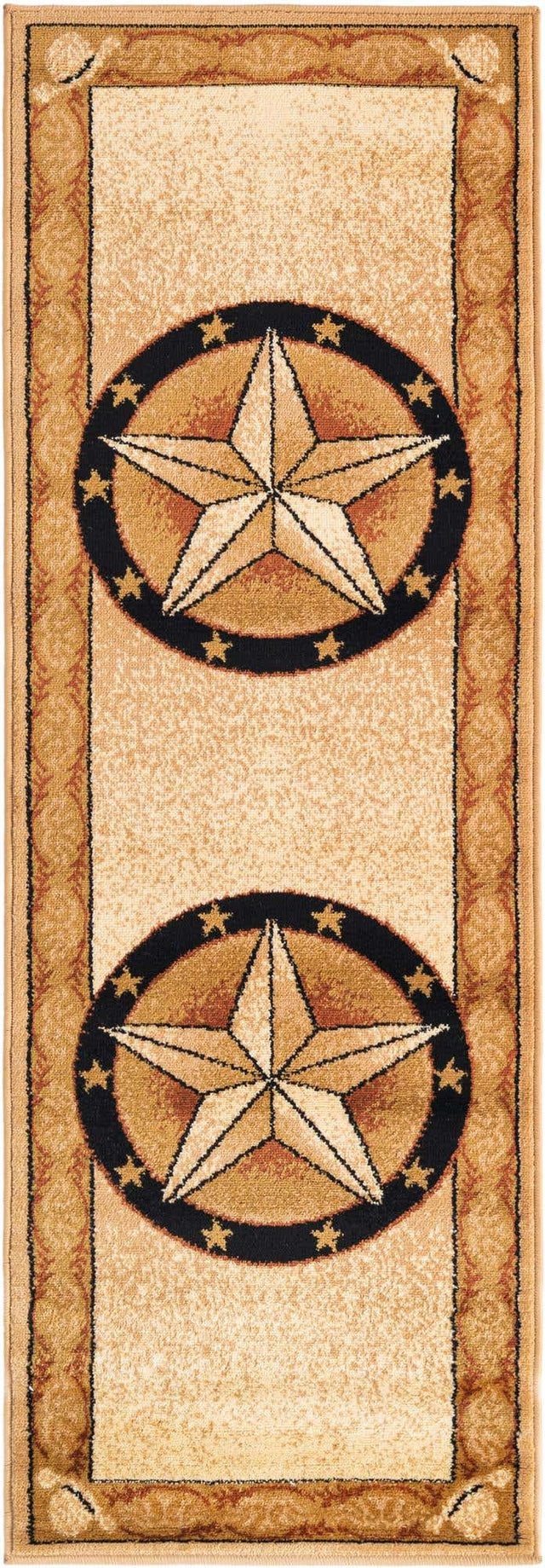 Ivory Brown 2' x 6' 1 Pioneer Runner Area Rug