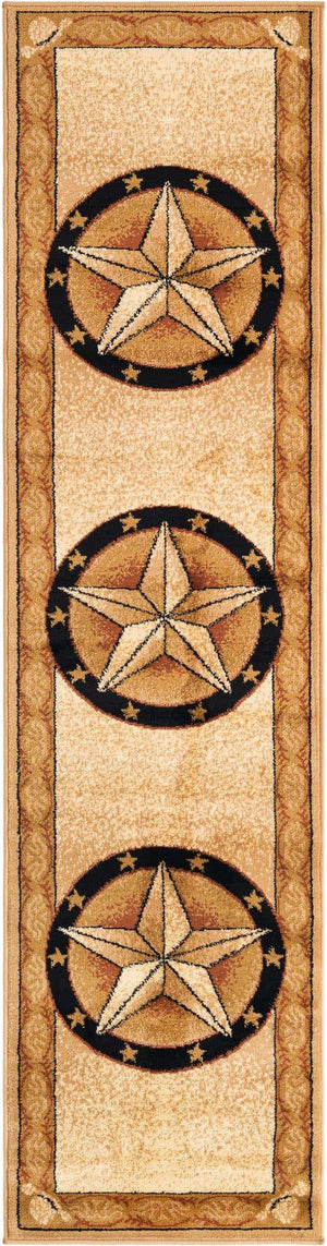 Ivory Brown 2' x 8' Pioneer Runner Area Rug