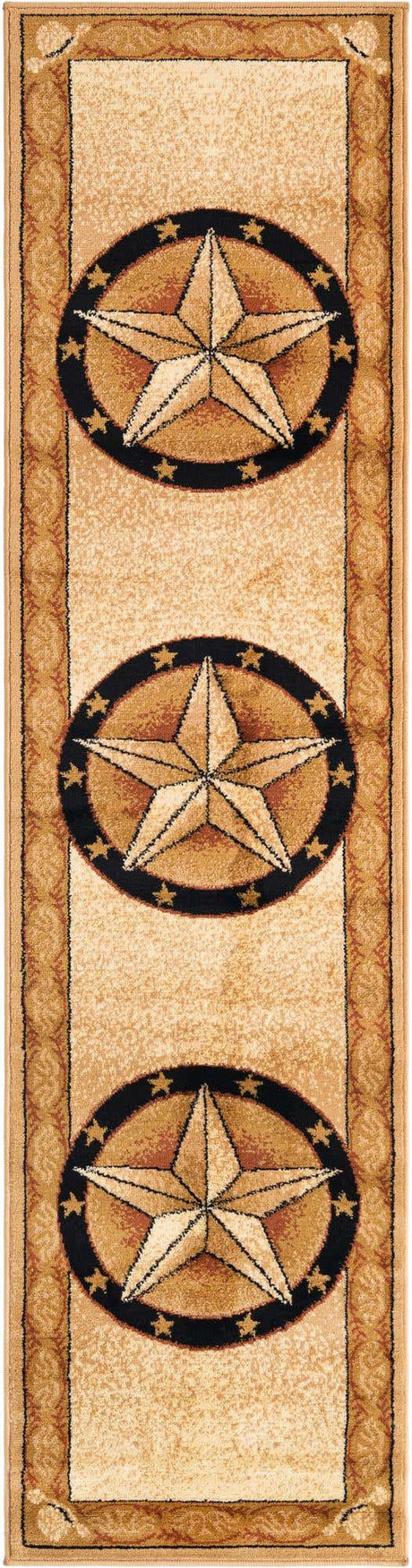 Ivory Brown 2' x 8' Pioneer Runner Area Rug